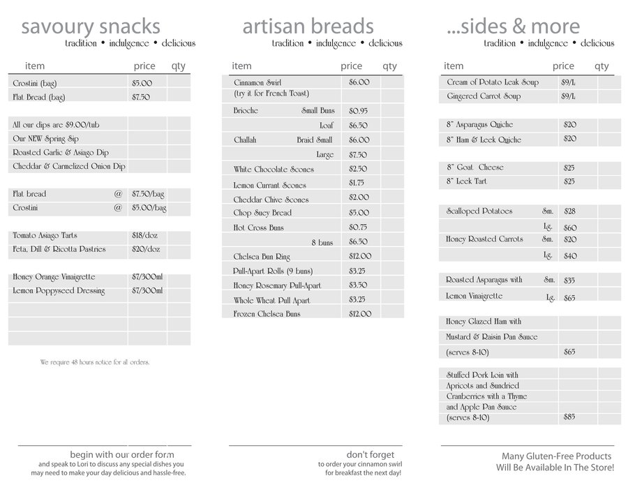 Snacks, Breads, Sides