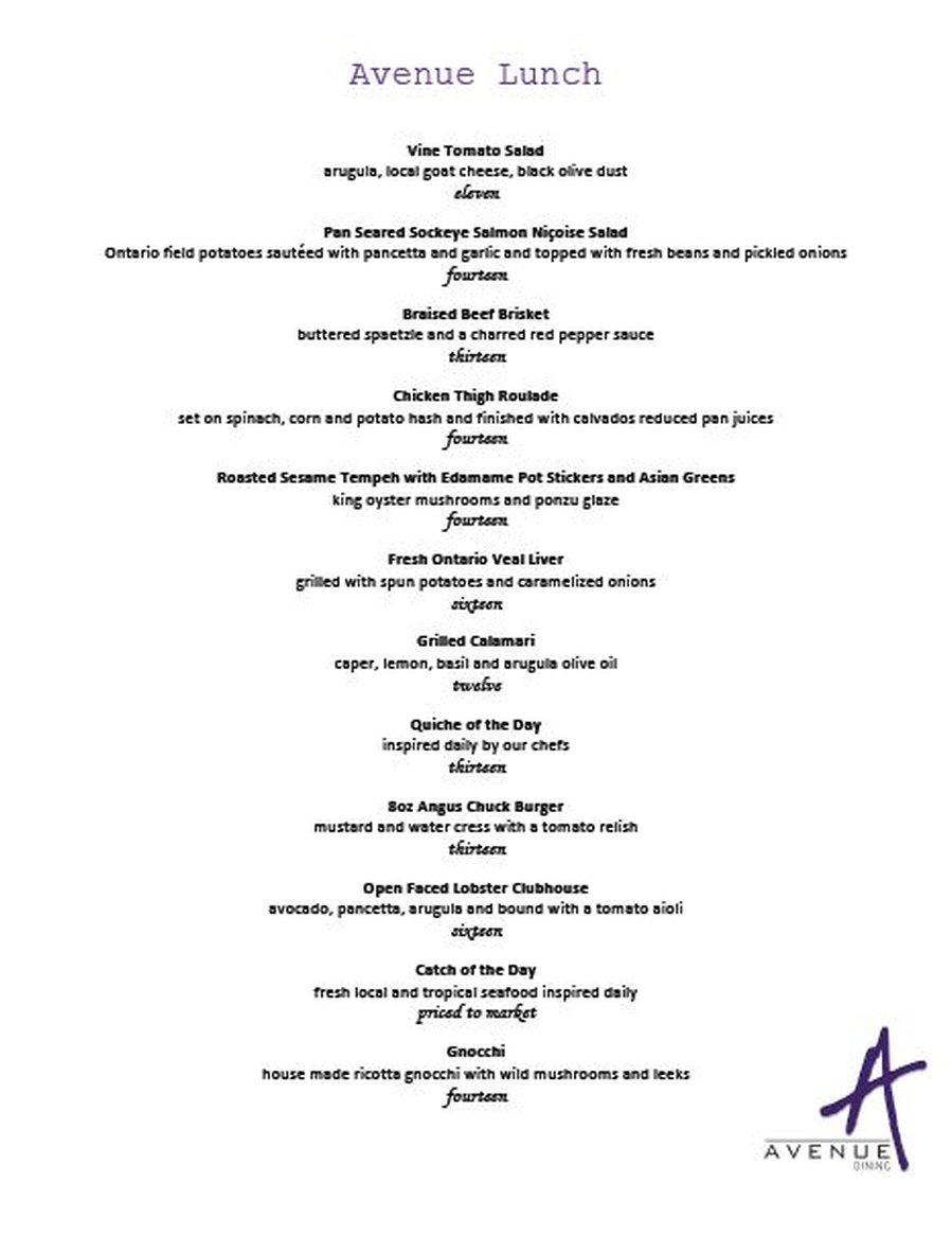 Lunch Menu