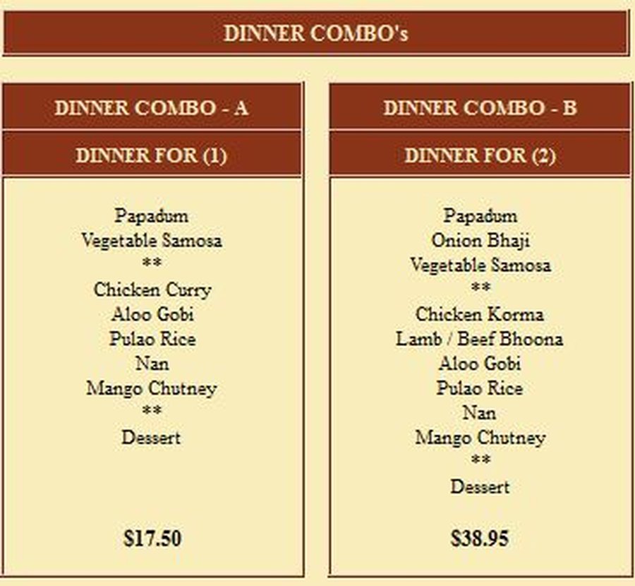 Dinner Combos 1