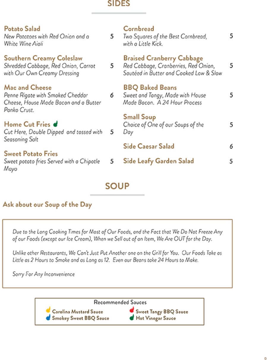 Dinner Menu - Sides & Soup