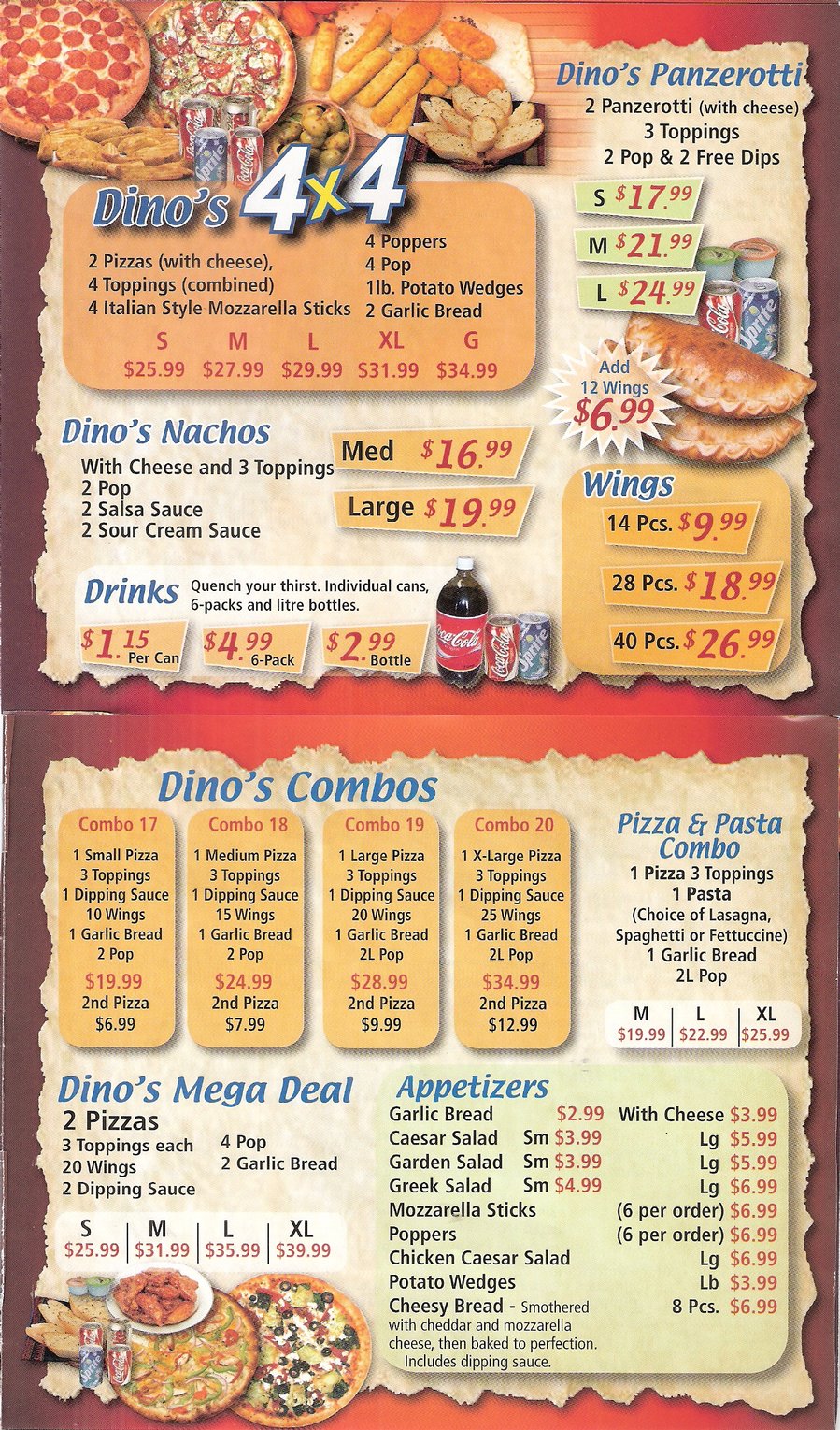 Barrie Pizza Menu pg 2