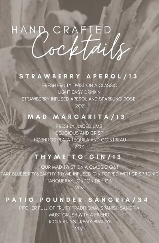 Cocktail Menu