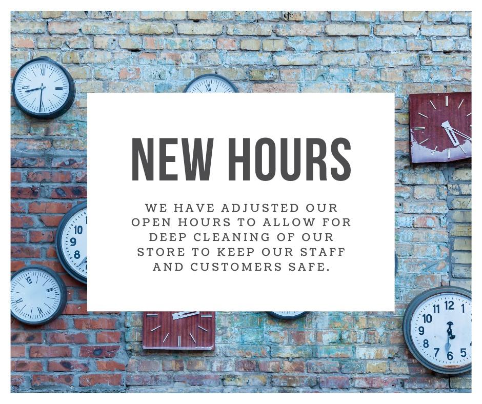 New Hours sign