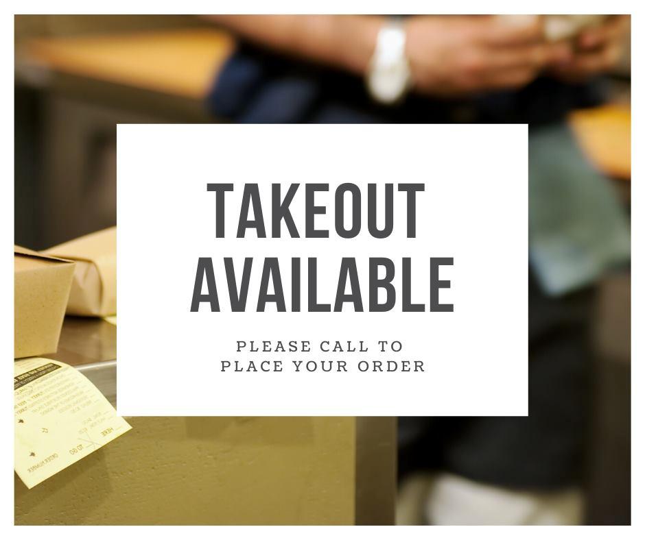 Takeout Available sign