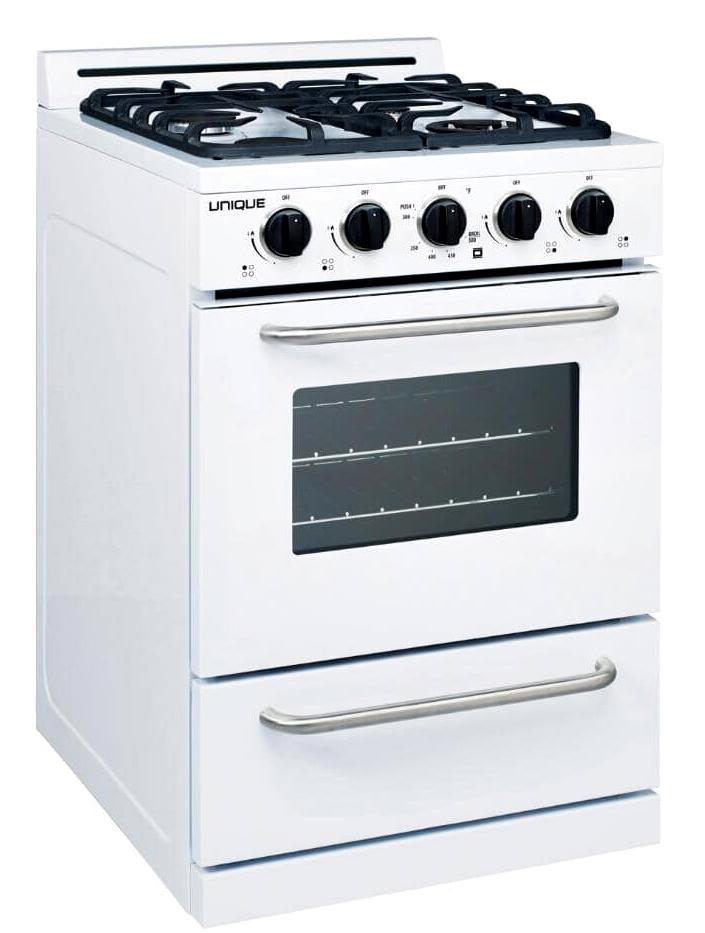 Unique Gas Products freestanding off grid propane range. UGP-30G-OF1 W