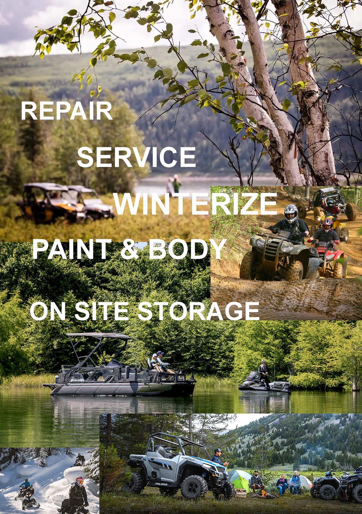 Boat ATV RV and Power Sports Service & Maintenance.  Boat Storage and more!