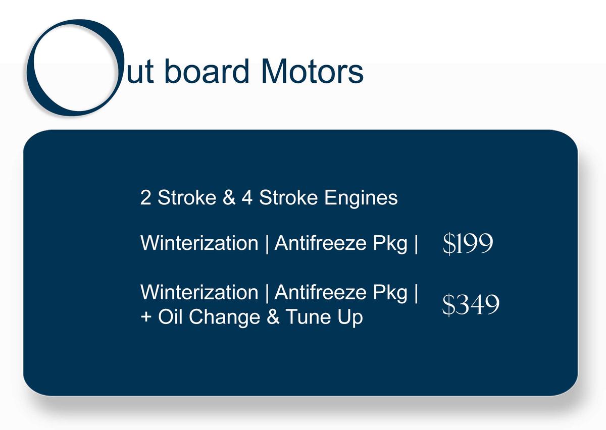 Out Board Boat Motor Winterization Packages